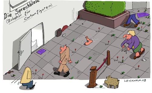Cartoon: DER Laden!!! (medium) by Leichnam tagged laden,sprechblase,verkauf,zubehör,leichnam,leichnamcartoon,nasen,hunde,hände,haarnetze