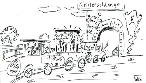 Cartoon: Geisterschlange (medium) by Leichnam tagged geisterschlange,schausteller,fahrgeschäft,kirmes,rummel,geisterbahn