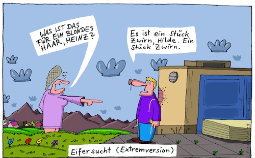 Cartoon: Heinz (medium) by Leichnam tagged heinz,hilde,zwirn,haar,blond,eifersucht,extremversion,leichnam,leichnamcartoon