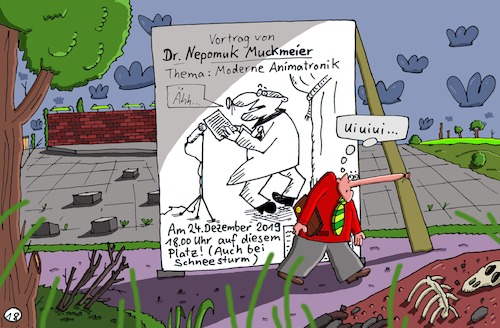 Cartoon: in Arbeit ... (medium) by Leichnam tagged rückschädel,leichnamcomic,geisterhölle