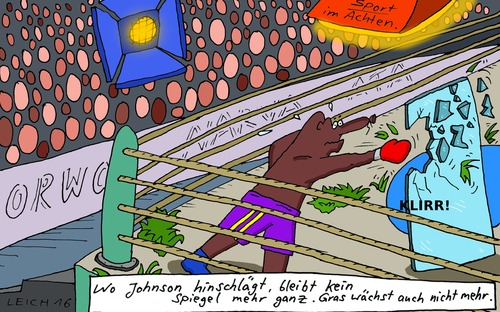 Cartoon: KLIRR! (medium) by Leichnam tagged klirr,johnson,boxen,spiegel,gras