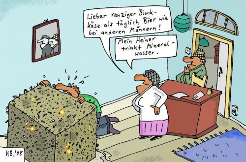 Cartoon: Mineralwasser (medium) by Leichnam tagged blockkäse,frauen,mineralwasser,bier