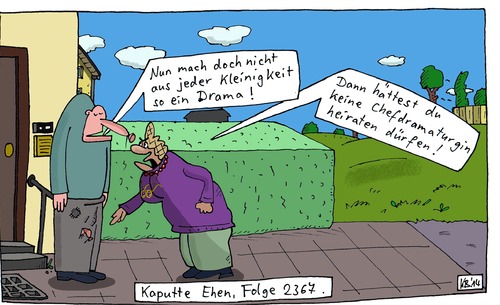 Cartoon: neue Folge (medium) by Leichnam tagged neue,folge,kaputte,ehen,kleinigkeit,drama,theater,dramaturgie,heirat,gehörnter,ehemann