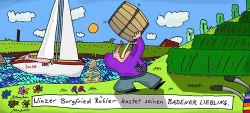Cartoon: Rübler (medium) by Leichnam tagged rübler,winzer,weißwein,verkostung,badener,liebling