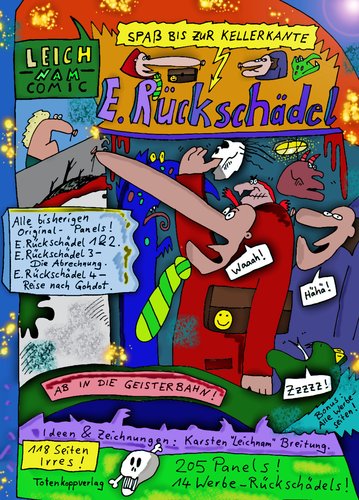Cartoon: Spaß (medium) by Leichnam tagged rückschädel,siegling,leichnamcomic,kellerkante,geisterbahn