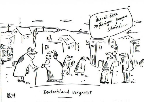 Cartoon: Vergreist (medium) by Leichnam tagged senior,rentner,alt,deutschland,schnösel,siebzig,beschwerde,leichnam