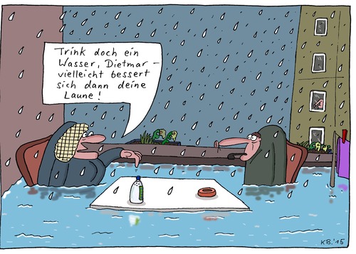 Cartoon: vielleicht (medium) by Leichnam tagged vielleicht,regen,guss,nass,ungemütlich,balkon,sauwetter,trinken,laune,besserung,ehe,tabakspfeife,wohngebiet