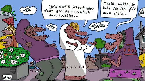 Cartoon: Wiebke (medium) by Leichnam tagged wiebke,gatte,unansehlich,allein,ehe,glück
