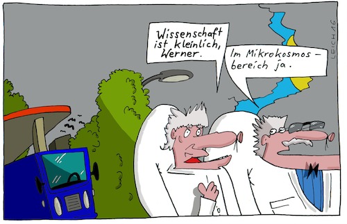 Cartoon: Wissenschaft (medium) by Leichnam tagged wissenschaft,werner,kleinlich,mikrokosmos