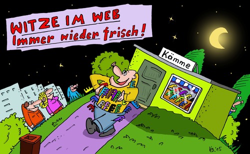 Cartoon: Witze (medium) by Leichnam tagged witze,web,kämme,immer,wieder,frisch
