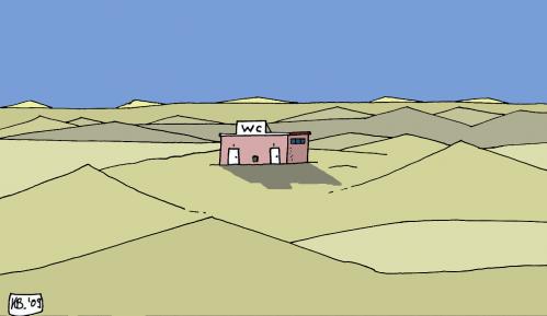 Cartoon: Wüste (medium) by Leichnam tagged wüste,natur,hitze,wc,sand