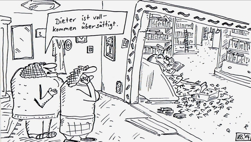 Cartoon: zwei Damen (medium) by Leichnam tagged zwei,damen,dieter,leser,buchstaben,übersättigt,bibliothek,bücherwurm