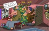 Cartoon: Kommt rein! (small) by Leichnam tagged kommt,rein,reinkommen,gemütlich,behaglich,weihnachten,bombe,schabracke,tannenbaum,schön,warm,stürmt,und,schneit,kälte,kalt