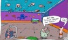 Cartoon: Neuheit (small) by Leichnam tagged neuheit,unterm,dach,hallenbad,schwimmbad,plantschen,wasser,technik,nach,oben,weisend,gelle