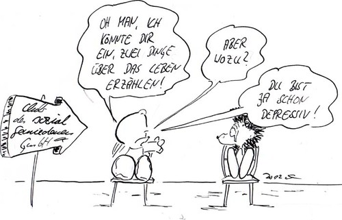 Cartoon: kurz und knackig (medium) by kusubi tagged kusubi