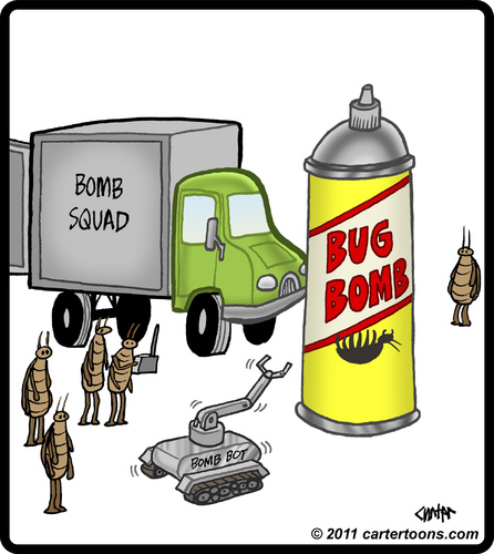 Cartoon: Bug Bomb Squad (medium) by cartertoons tagged insect,robot,squad,bomg,bug