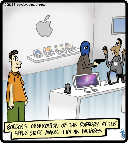 Cartoon: iWitness (medium) by cartertoons tagged witness,iwitness,crime,robbery,store,computer,apple