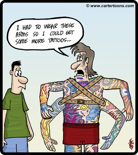 Cartoon: Tattoo annexing (medium) by cartertoons tagged tattoo,tattoos,arms,body,art,prosthesis,tattoo,tattoos,arms,body,art,prosthesis