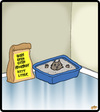 Cartoon: Extra Absorbent Kitty Litter (small) by cartertoons tagged cats,pets,litter,boxes,cleanliness,surreal