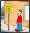 Cartoon: No Sign Zone (small) by cartertoons tagged sign,zone,sidewalk,street,corner