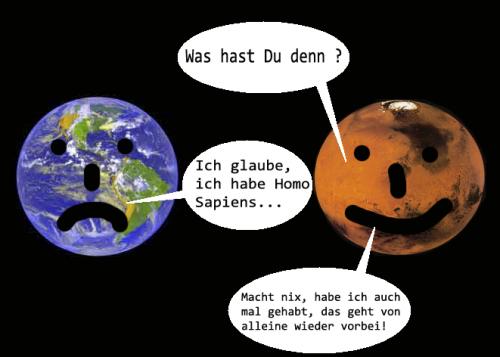 Cartoon: Planeten-Witz (medium) by Fareus tagged planet,witz,homo,sapiens,mensch