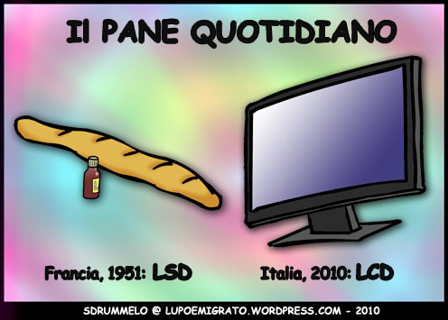 Cartoon: Il pane quotidiano (medium) by sdrummelo tagged usa,italia,francia,lsd,lcd,tv,mente,mind,control,army,television,show,bread,meal,pane,baguette
