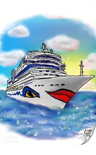 Cartoon: AIDAmar (medium) by swenson tagged sol,blu,mar,aidacrusis,aida,schiff,club,ship,holliday,urlaub