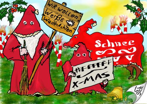 Cartoon: Grüne Weihnachten 2011 (medium) by swenson tagged schnee,snox,christmas,xmas,weihnachten,grün,green