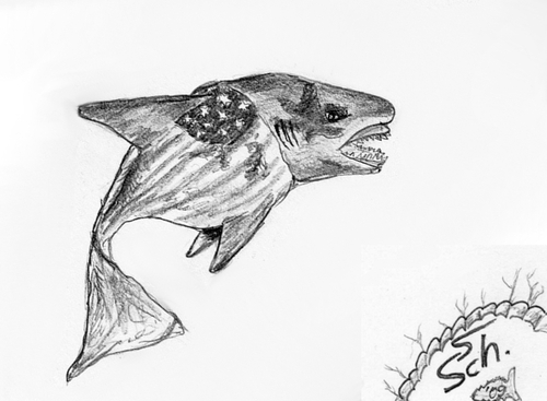 Cartoon: Hai-lauer 6 (medium) by swenson tagged hai,animal,animals,shark