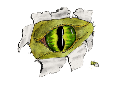 Cartoon: I can see YOU (medium) by swenson tagged eye,dragon,drachen,auge