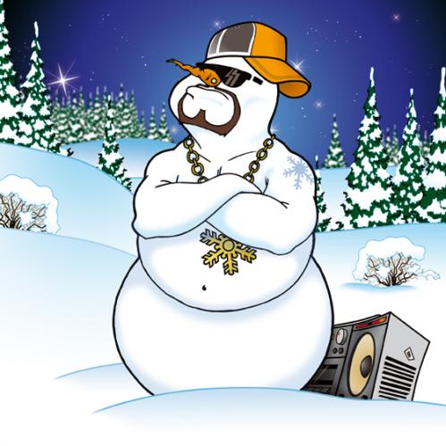 Cartoon: Snowman (medium) by bananajoe tagged schneemann,snowman,winter,weiß,radio,cap,cool,cold,white,gangster,sonnenbrille,comic,mc,
