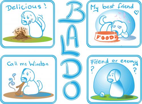 Cartoon: Episoden aus Baldos Leben (medium) by Fubuki tagged hund,hasutier,tier,leben,fressen,spilen,winston,churchill,dogpet,animal,eat,fod,play