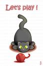 Cartoon: Ich will doch nur Spielen! (small) by Fubuki tagged cat,animal,katze,tier,spielen,herz,liebe,play,heart,game,love,shirt,cute,süß,sweet,pet,haustier,wollknäul