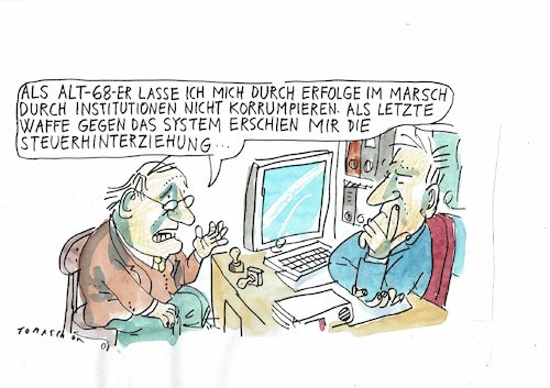 Cartoon: 68er (medium) by Jan Tomaschoff tagged 68er,protest,revolution,68er,protest,revolution