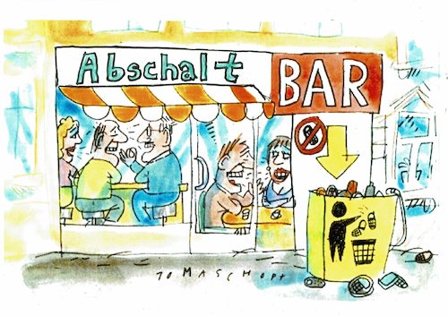 Cartoon: abschalten (medium) by Jan Tomaschoff tagged erreicgbarkeit,stress,erreicgbarkeit,stress