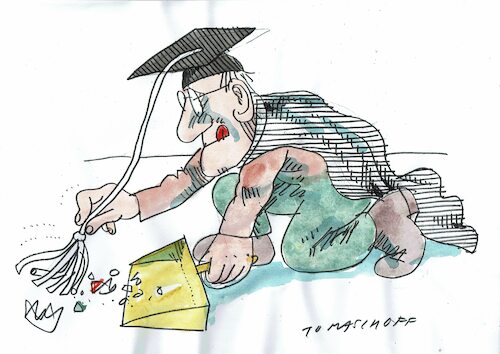 Cartoon: Akademiker (medium) by Jan Tomaschoff tagged wissen,wissenschaft,wissen,wissenschaft