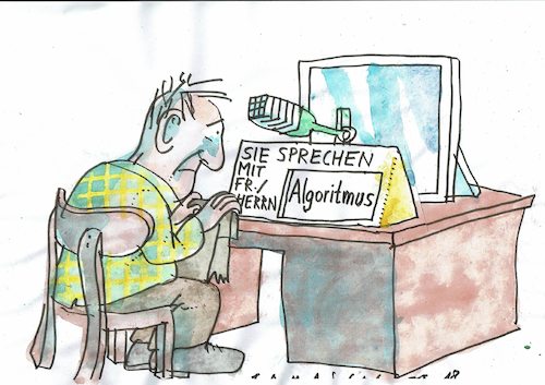 Cartoon: Algoritmus (medium) by Jan Tomaschoff tagged digitalisierung,jobs,digitalisierung,jobs