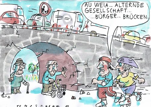 Cartoon: alternde Gesellschaft (medium) by Jan Tomaschoff tagged alter,verschleiss,alter,verschleiss