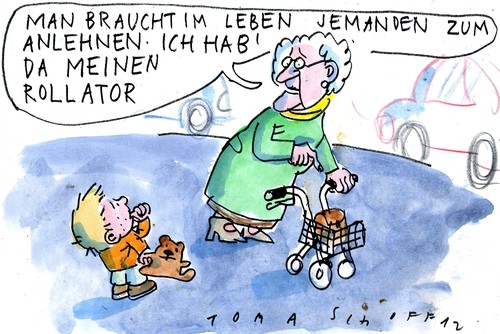Cartoon: Altersarmut (medium) by Jan Tomaschoff tagged altersarmut,altersarmut