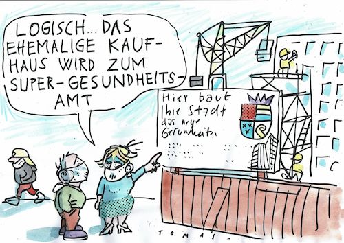 Cartoon: Amt (medium) by Jan Tomaschoff tagged corona,gesundheitsamt,kaufhauspleite,corona,gesundheitsamt,kaufhauspleite