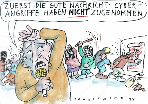 Cartoon: Angriffe (medium) by Jan Tomaschoff tagged gewalt,intoleranz,cyberangriffe,gewalt,intoleranz,cyberangriffe