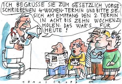 Cartoon: Arzttermin (medium) by Jan Tomaschoff tagged facharzt,termin,facharzt,termin