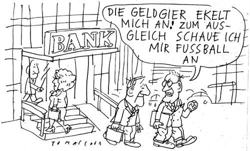 Cartoon: Ausgleich (medium) by Jan Tomaschoff tagged fußball,wettskandal,bestechung,verein,schiebung,banken,banker,wirtschaftskrise,fußball,wettskandal,bestechung,verein,schiebung,banken,banker,wirtschaftskrise