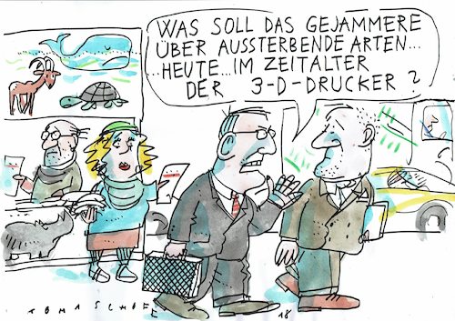 Cartoon: bedrohte Arten (medium) by Jan Tomaschoff tagged umwelt,natur,umwelt,natur