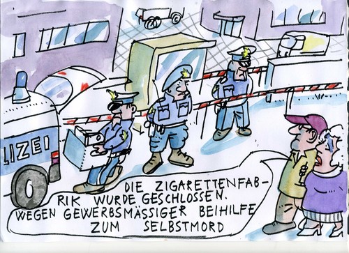Cartoon: Beihilfe (medium) by Jan Tomaschoff tagged suizid,beihilfe,rauchen,suizid,beihilfe,rauchen