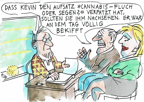 Cartoon: bekifft (medium) by Jan Tomaschoff tagged cannabis,sucht,abhängigkeit,cannabis,sucht,abhängigkeit