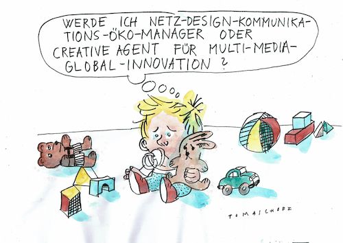 Cartoon: Berufung (medium) by Jan Tomaschoff tagged beruf,jugend,internet,beruf,jugend,internet