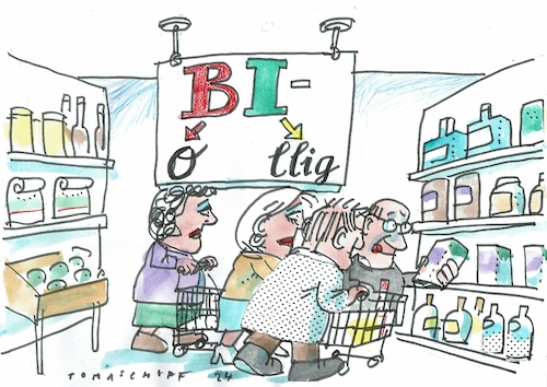 Cartoon: Bi (medium) by Jan Tomaschoff tagged bio,preis,inflation