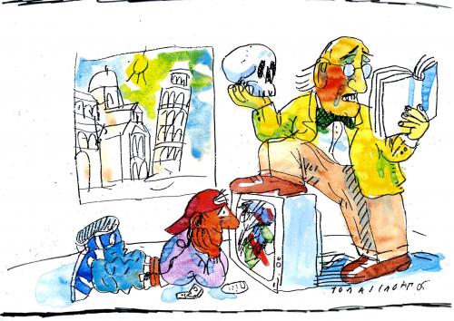 Cartoon: Bildung (medium) by Jan Tomaschoff tagged bildung,schule,medien,tv,spiele,games,pisa