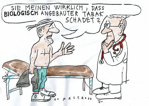 Cartoon: bio (medium) by Jan Tomaschoff tagged rauchen,tabak,bio,rauchen,tabak,bio